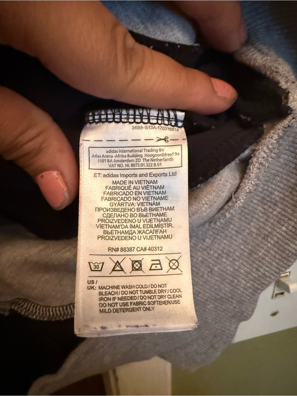 adidas Men's Grey and Black Equipment Colorblock Hoodie - Picture 5 of 9